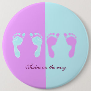 Babyfußabzüge (Mädchen/Junge Twins) Button
