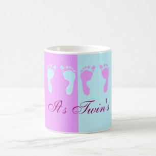 Babyfußabzüge (Mädchen/Junge Twins) Kaffeetasse