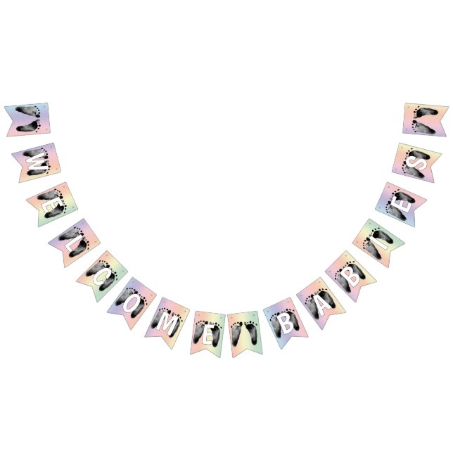 Babyfußabzüge Rainbow-Design für mehrjährige Gebur Wimpelkette (Alle)