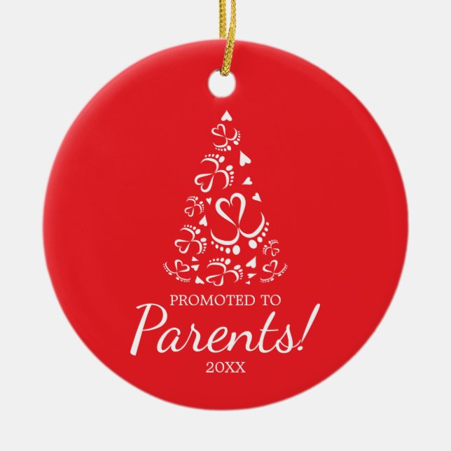 Babyfüße, die Weihnachtsbaum formen, erste Weihnac Keramik Ornament (Vorne)