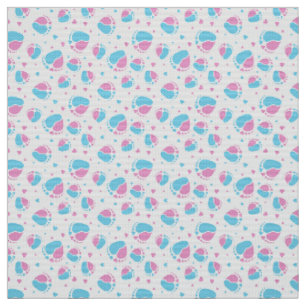 Babyfüße und Herz in blau und rosa Farbe Stoff