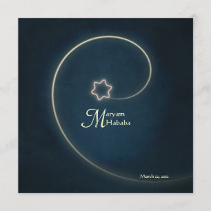 Babygeburt Aqiqah Nachtstern des Islams Einladung