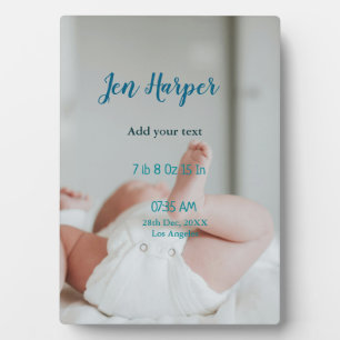 BabyGeburtsdaten geben das Datum des Namens an. Fotoplatte