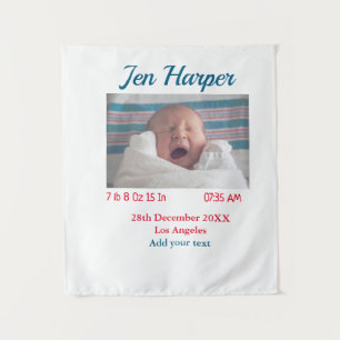 BabyGeburtsdaten geben das Datum des Namens an. Wandteppich