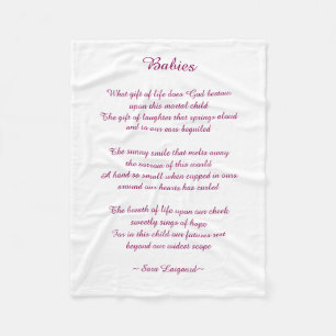 Babygedicht Fleecedecke