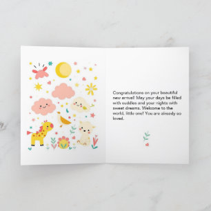 Babygeklappte Grußkarte Karte