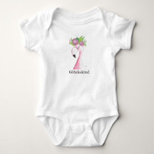 Babygeschenk, Babybody, Body Flamingo, Baby Strampler