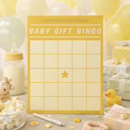 Babygeschenk Bingo Baby Duschgel Gelbes Notepad Notizblock
