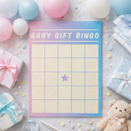 Babygeschenk Bingo Baby Duschvorrichtung Notepad Notizblock