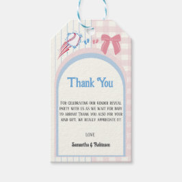 Babygeschlecht enthüllt Baseballs oder Bows Geschenkanhänger