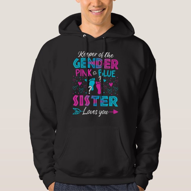 Babygeschlecht offenbart Dusche Rosa oder blaue Sc Hoodie (Vorderseite)