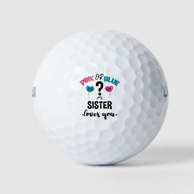 Babygeschlecht zeigt Ihnen rosa oder blaue Schwanz Golfball (Vorderseite)