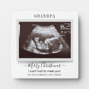 Babygeschwister Ankündigung Frohe Weihnachten Opa Fotoplatte