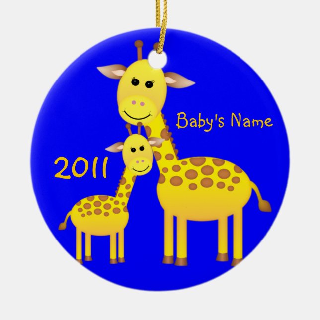 Babygiraffe/-Foto Keramik Ornament (Vorne)