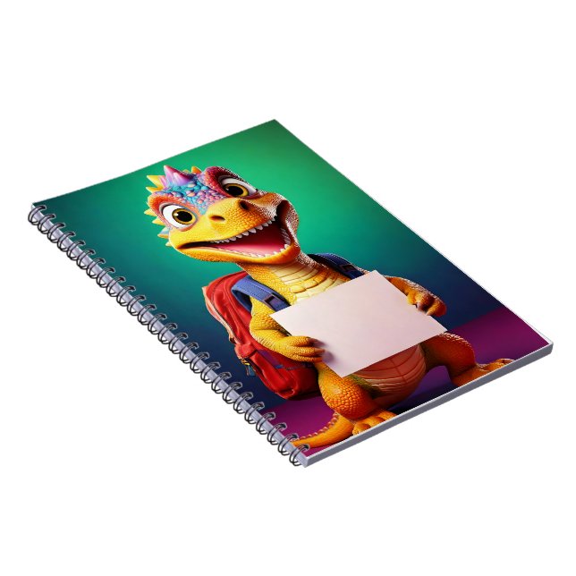 Babyheft - Dinosaurier mit Schultasche Notizblock (Rechte Seite)