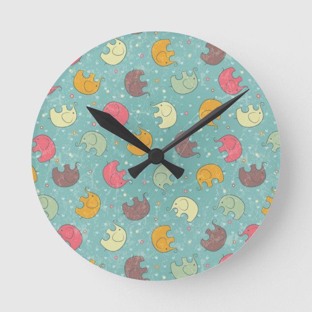 Babyhintergrund Runde Wanduhr (Vorderseite)