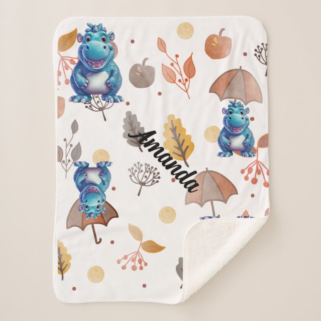 Babyhippo lächelnd sherpadecke (Vorderseite)