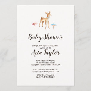 Babyhirsche mit Mushrooms Babydusche Einladung