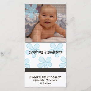 Babyjungen-Mitteilungs-Fotokarte Ankündigung