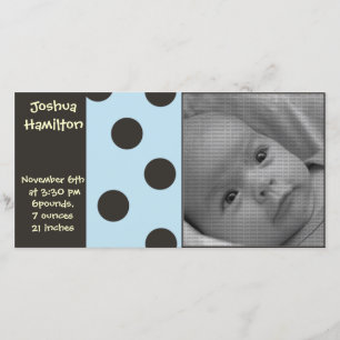 Babyjungen-Mitteilungs-Fotokarte Ankündigung