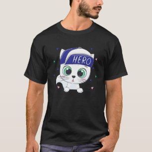 Babykatze Kätzchen süßer Held Hut T-Shirt