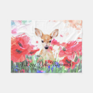 Babykitz auf einem Gebiet der Mohnblumen Fleecedecke