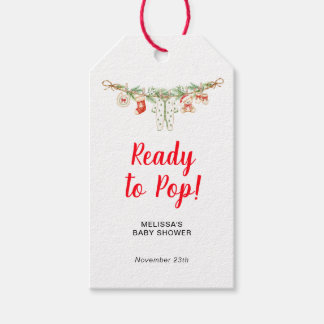Babykleid Frohe kleine Babyparty Steht vor der Ent Geschenkanhänger