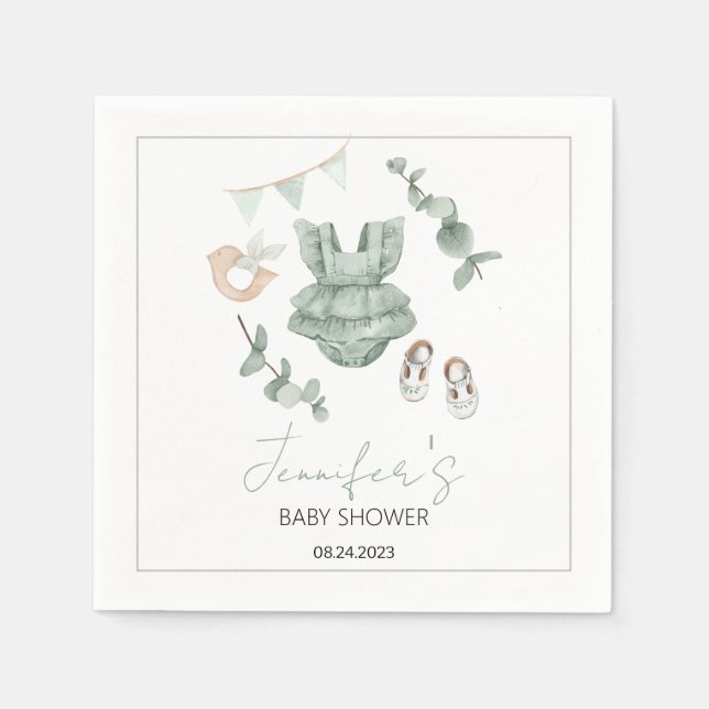 Babykleidung Babydusche Papiernacken Serviette (Vorderseite)