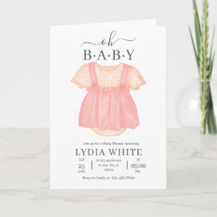 Babykleidung Babyparty-Einladung, Mädchen-Babypart Einladung