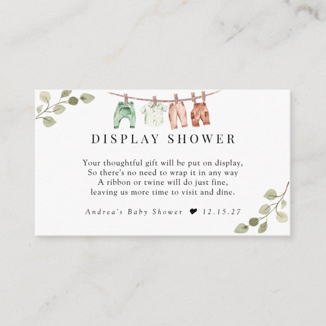 Babykleidung | Boho Boy Display Showdusche Begleitkarte (Vorderseite)