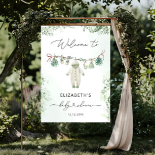 Babykleidung Boho Eucalyptus Babydusche Begrüßung Poster