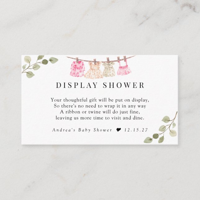 Babykleidung | Boho Girl Display Showdusche Begleitkarte (Vorderseite)