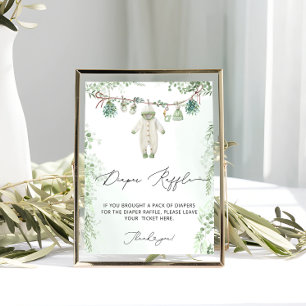 Babykleidung Boho Green Baby Dusche Windeln Windel Poster