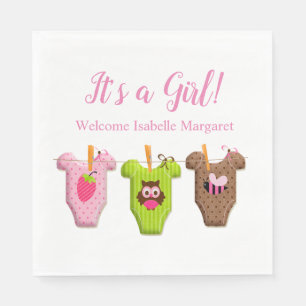 Babykleidung Es ist eine Girl-Baby-Dusche Napkins Serviette
