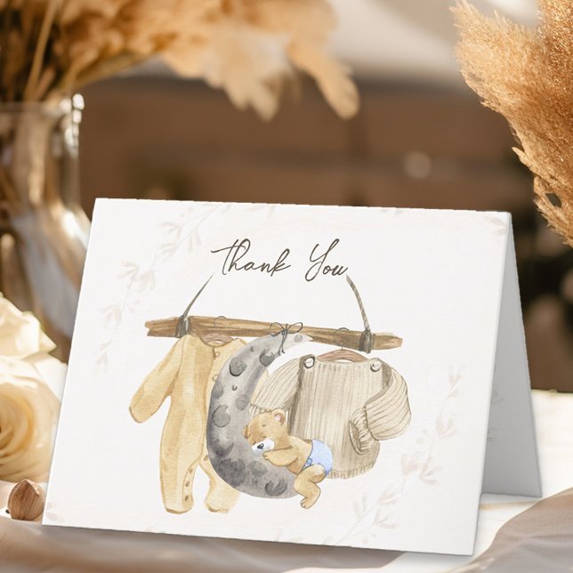 Babykleidung Gender Neutral Baby Dusche Dankeskarte (Thank you cards - from my Baby Clothes Baby Shower Collection)