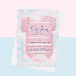 Babykleidung Geschlecht zeigt Babydusche Einladung