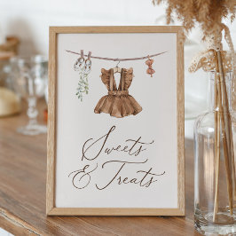 Babykleidung Girl Babydusche Süßigkeiten und Lecke Poster