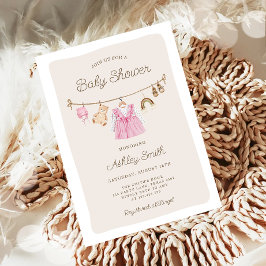 Babykleidung Kleidung Boho Girl Babydusche Einladung