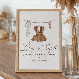 Babykleidung Mädchen Babydusche Windeln Raffle Sch Poster