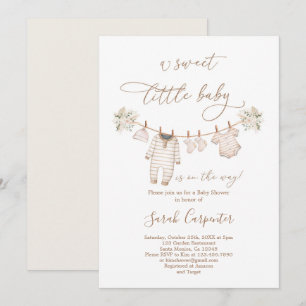 Babykleidung neutrale Babydusche Einladung