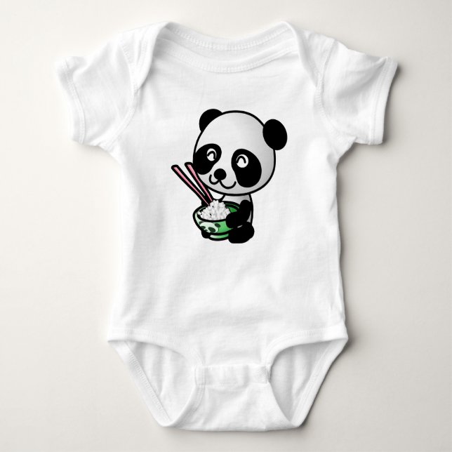 Babykleidung. Panda. Baby Strampler (Vorderseite)