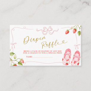 Babykleidung Rosa Coquette Beeren-Windel-Raffle Begleitkarte