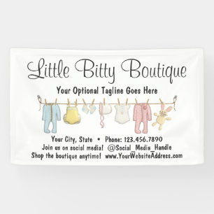 Babykleidung Wäscheleine Kinderkleidung Boutique Banner