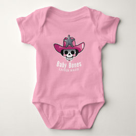 Babyknochen Halloween, Skeleton Cowgirl Personaliz Baby Strampler