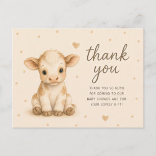 Babykuh Kalb Baby Shower Dankeschön Postkarte