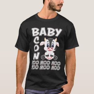 Babykuh Moo Moo Moo Bekleidung Pinky Süß Für Kinde T-Shirt