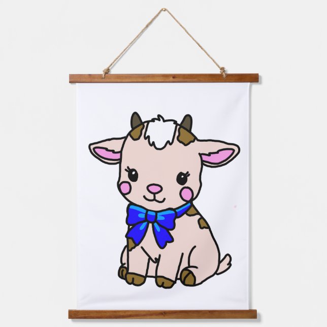 Babykuh Wandteppich Mit Holzrahmen (Vorderseite)
