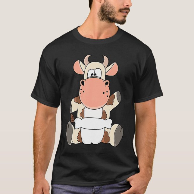Babykuhkalb mit Windeln T-Shirt (Vorderseite)