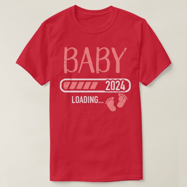 Babyladung 2024 für Schwangerschaftsankündigung T-Shirt (Design vorne)