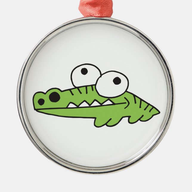 Babyligator Ornament Aus Metall (Vorne)
